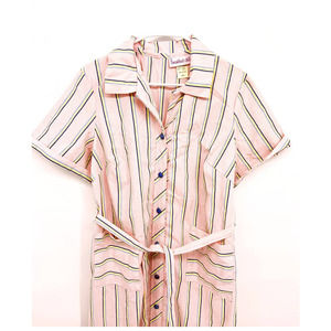 Breakfast Club Womens Collared Shirt Dress with Waist Tie Button Down Sz 18 1/2